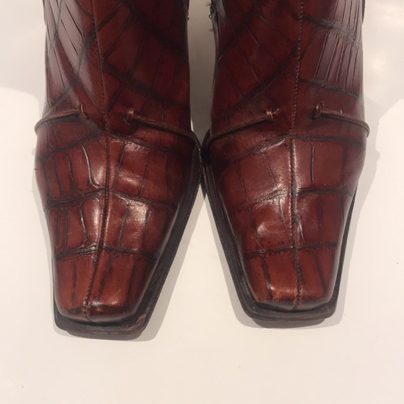 Leather Croco boots - Picture 3 of 10
